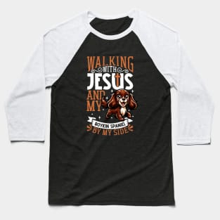 Jesus and dog - Boykin Spaniel Baseball T-Shirt